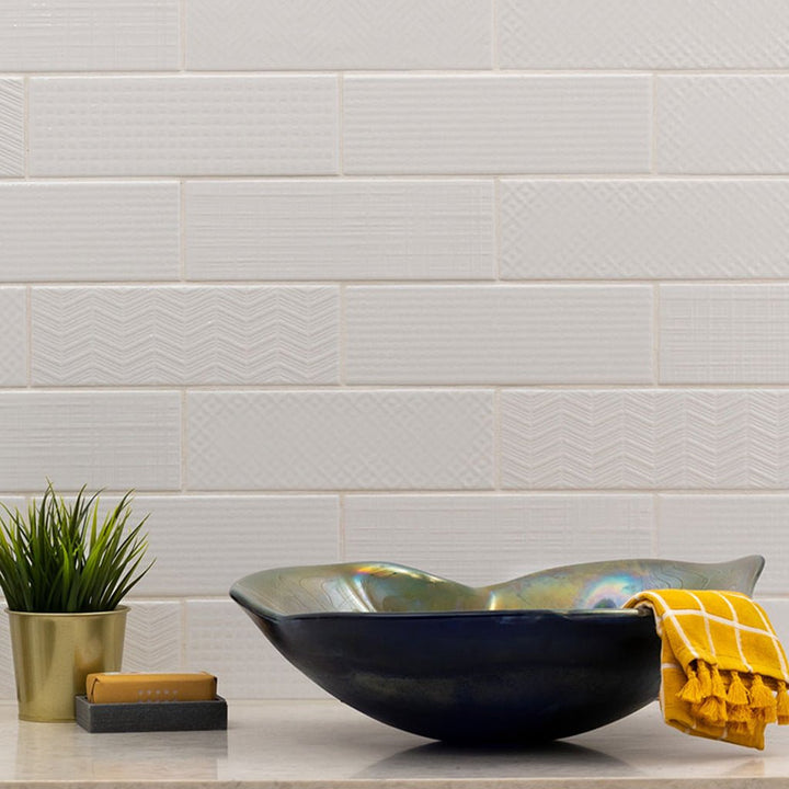 Pure 3D Mix, 4" x 12" Ceramic Tile | Kitchen Backsplash Tile by MSI