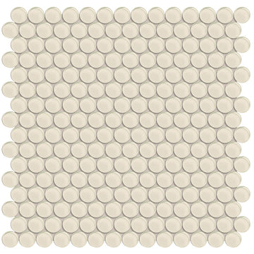 Sand, Penny Round Mosaic | ANAELEMPNRDSAND | Aquatica Glass Tile