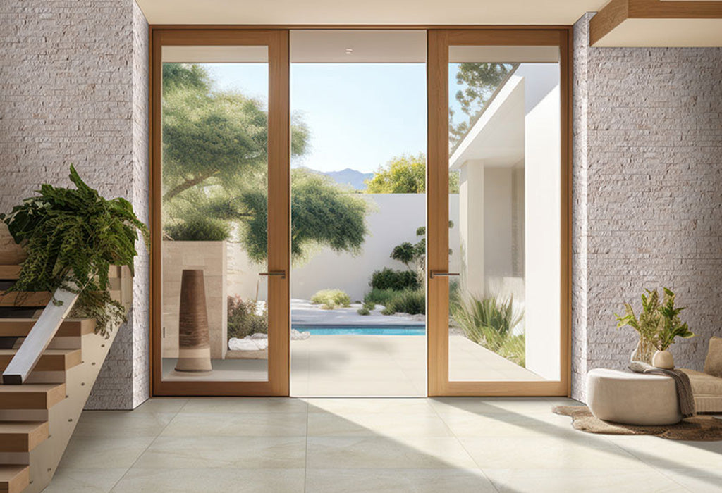 Seamless transitions porcelain pavers and tile