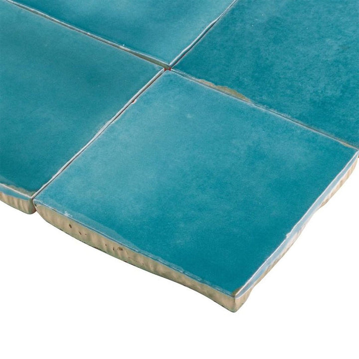 Seaside Zellige, 4" x 4" Ceramic Tile | Kitchen Backsplash Tile