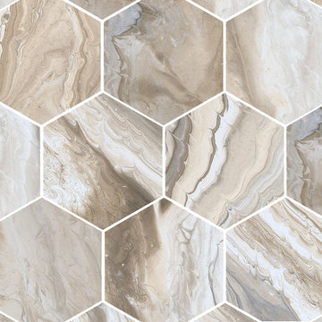 Selleny Beige, Hexagon Porcelain Tile | Kitchen, Spa, and Pool Tile