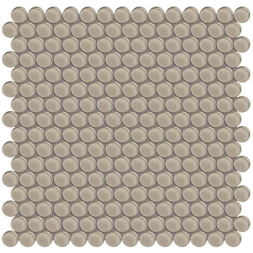 Smoke, Penny Round Mosaic | ANAELEMPNRDSMOKE | Glass Tile