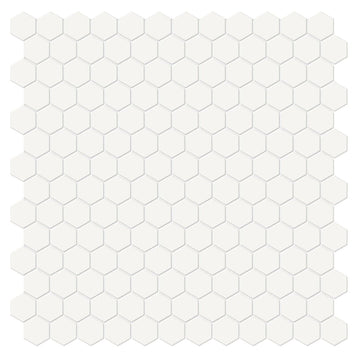 Soho Canvas White, 1" Hexagon Ceramic Tile | Backsplash & Floor Tile