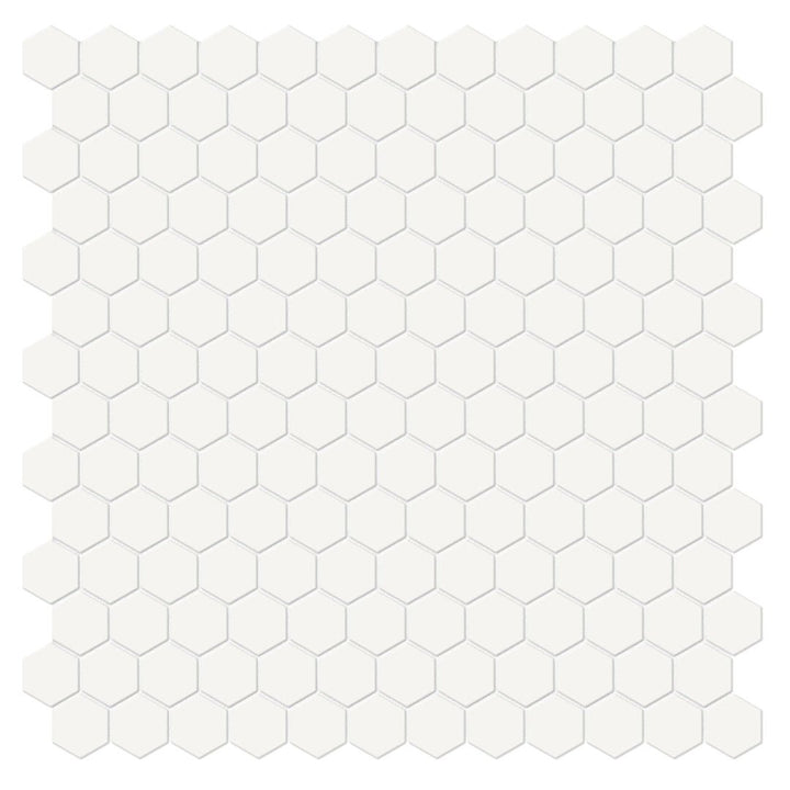 Soho Canvas White, 1" Hexagon Ceramic Tile | Backsplash & Floor Tile