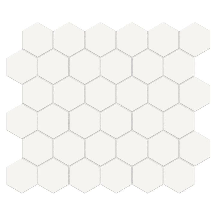 Soho Canvas White, 2" Hexagon | Ceramic Backsplash & Floor Tile
