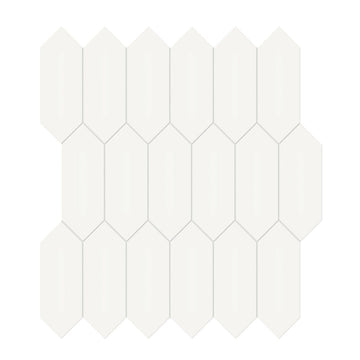 Soho Canvas White Glossy, 2" x 5" Picket | Ceramic Wall & Floor Tile