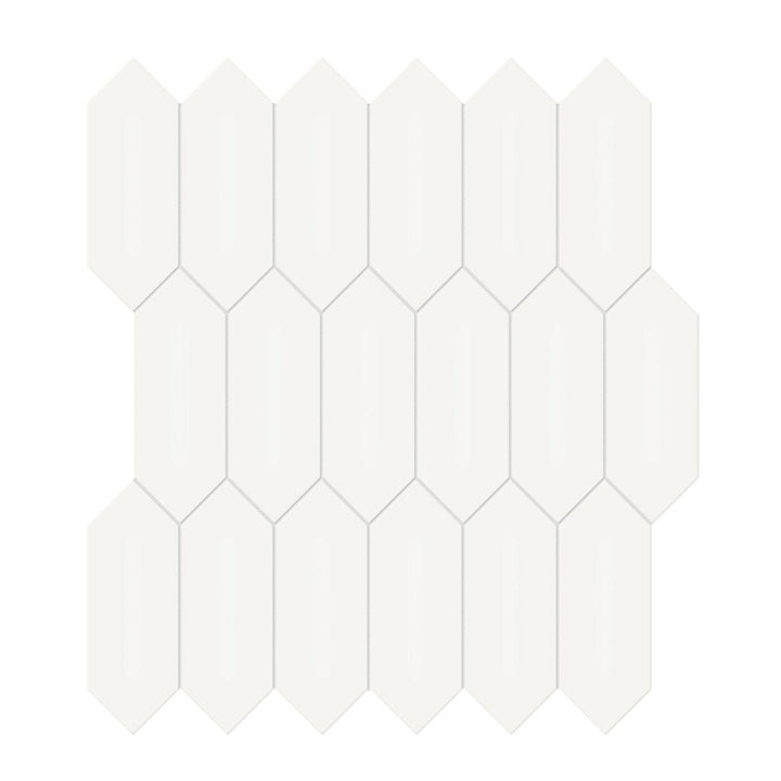 Soho Canvas White Glossy, 2" x 5" Picket | Ceramic Wall & Floor Tile