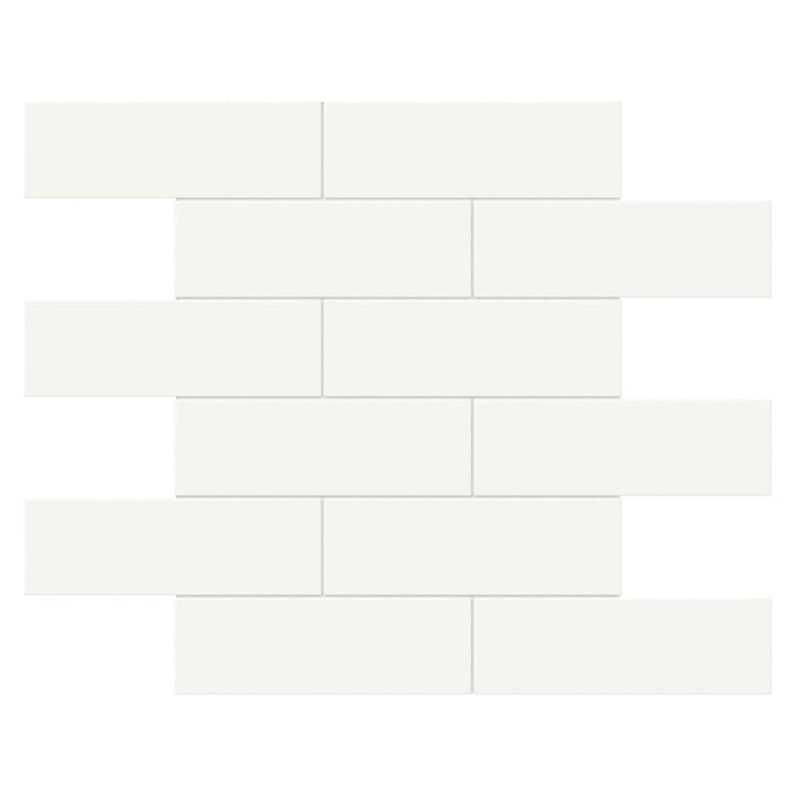 Soho Canvas White Glossy Brick, 2" x 6" - Ceramic Tile for Kitchen Backsplashes