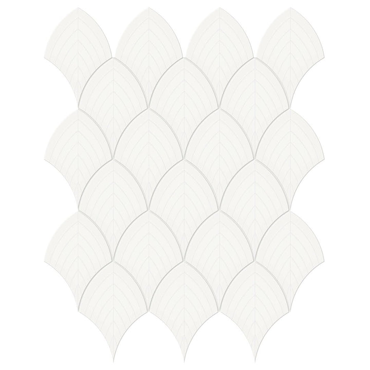 Soho Canvas White, Scallop | Ceramic Bathroom & Kitchen Tile by Tesoro