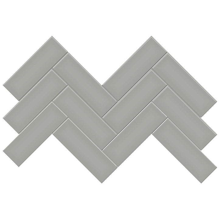 Soho Cement Chic Matte, 2" x 6" Herringbone Ceramic Tile
