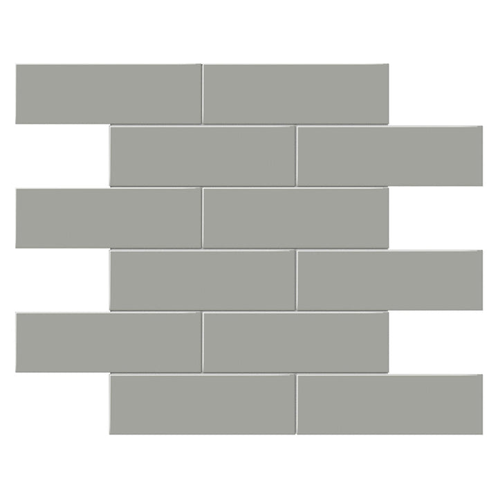 Soho Cement Chic Matte Brick, 2" x 6" - Ceramic Tile for Kitchen Backsplashes