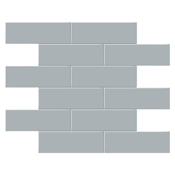 Soho Cloud Blue Glossy Brick, 2" x 6" - Ceramic Tile for Kitchen Backsplashes