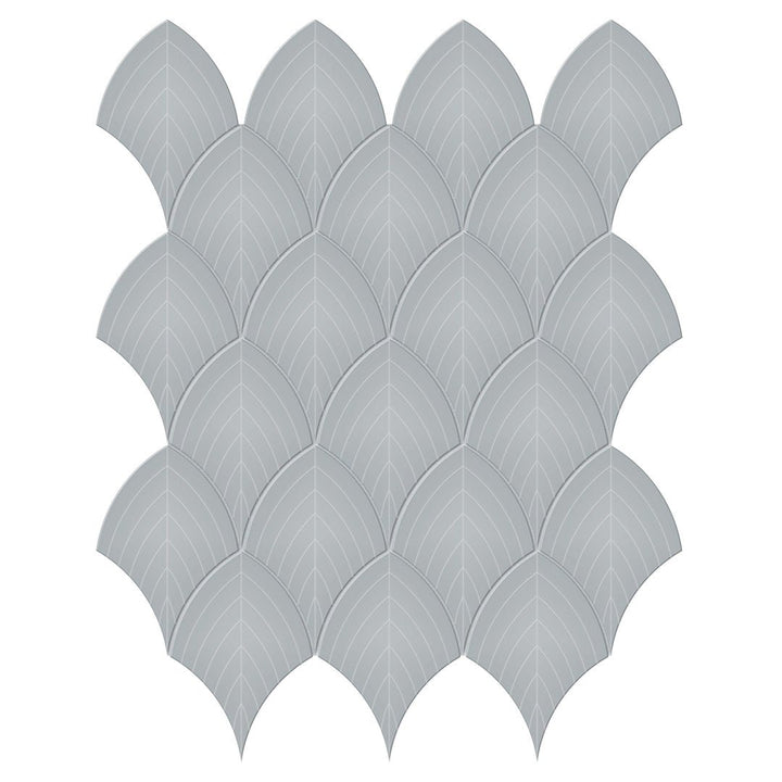 Soho Cloud Blue, Scallop | Ceramic Bathroom & Kitchen Tile by Tesoro