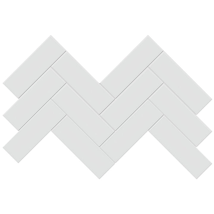 Soho Gallery Grey Matte, 2" x 6" Herringbone Ceramic Tile