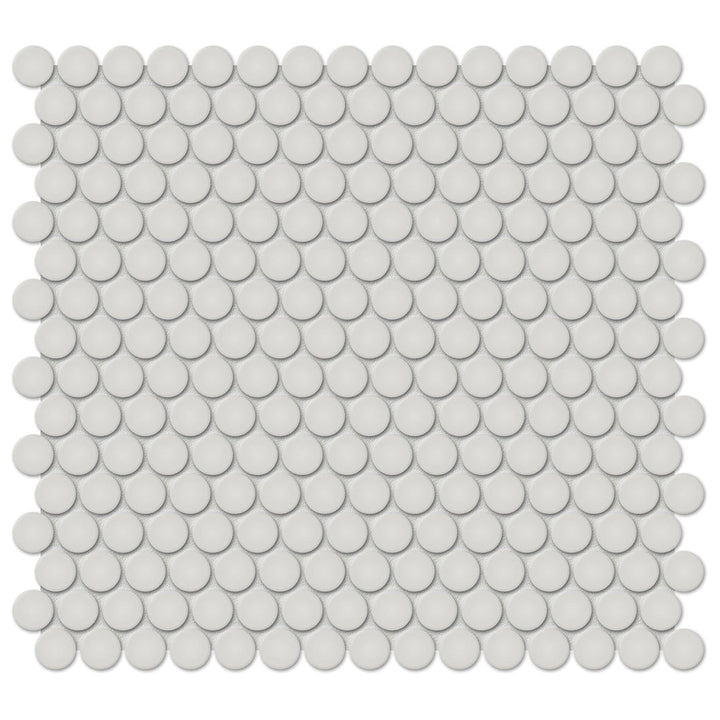 Soho Halo Grey Glossy, Penny Round | Ceramic Kitchen & Bathroom Tile