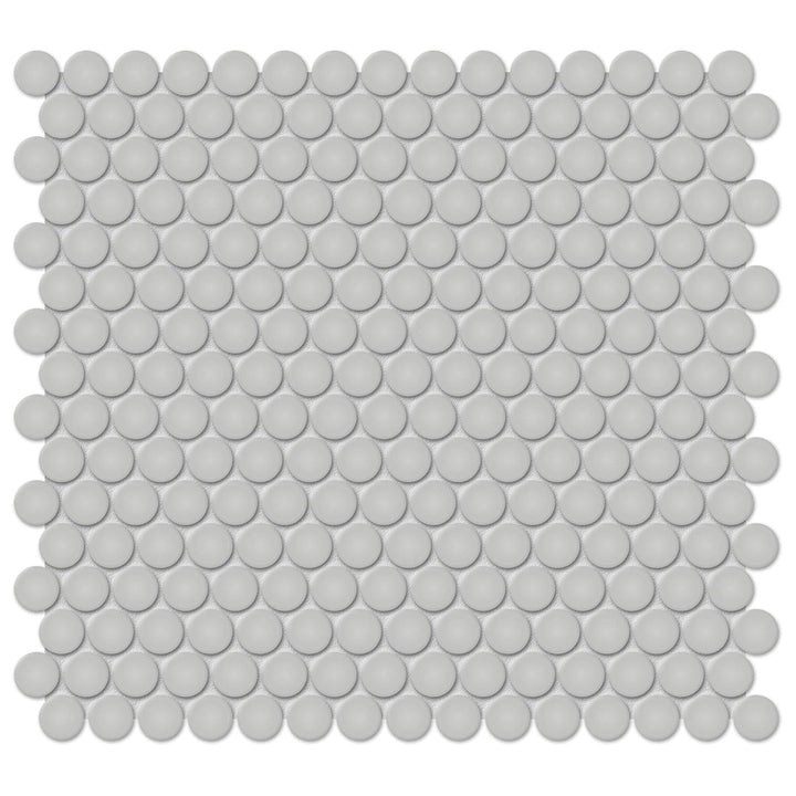 Soho Loft Grey Glossy, Penny Round | Ceramic Kitchen & Bathroom Tile