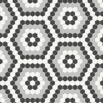 Soho Midnight Blend, Hexagon | Ceramic Tile for Floors & Backsplashes