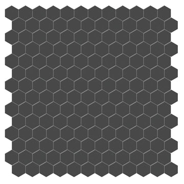 Soho Retro Black, 1" Hexagon Ceramic Tile | Backsplash & Floor Tile