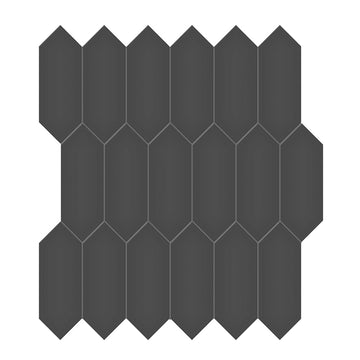 Soho Retro Black Glossy, 2" x 5" Picket| Ceramic Backsplash & Floor Tile