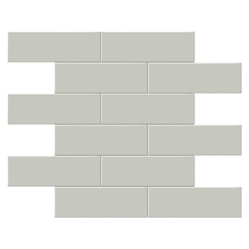 Soho Soft Sage Glossy Brick, 2" x 6" - Ceramic Tile for Kitchen Backsplashes