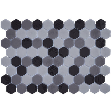Stormy Seas, Hexagon Mosaic Glass Tile | Pool, Spa, & Kitchen Tile