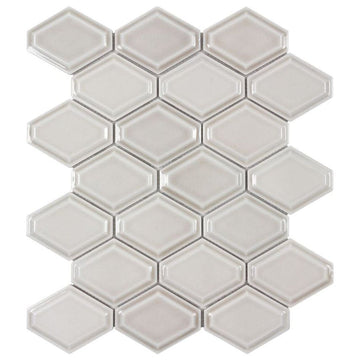 Structure Pewter, Diamond Mosaic | Anthology Ceramic Backsplash Tile