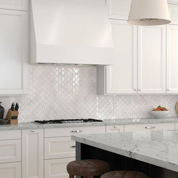 Structure Pewter, Diamond Mosaic | Anthology Ceramic Backsplash Tile