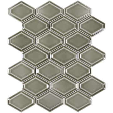 Structure Plains, Diamond Mosaic | Anthology Ceramic Backsplash Tile