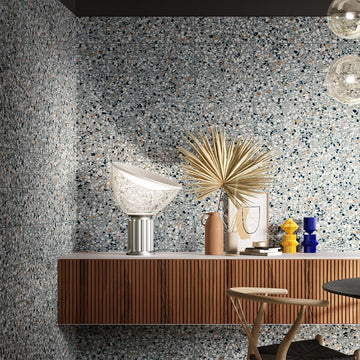Studio Terrazzo Azzurro, 8" x 8" - Porcelain Tile