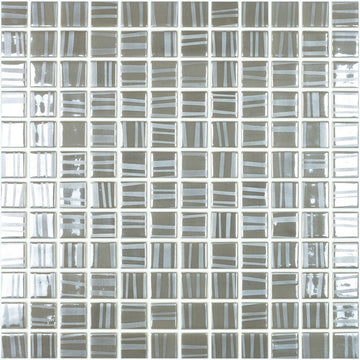 Tender Dark Grey, 1" x 1" Glass Tile | Mosaic Pool Tile by Vidrepur