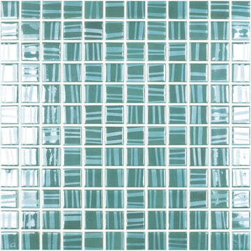 Tender Opal Green, 1" x 1" Glass Tile | Mosaic Pool Tile by Vidrepur