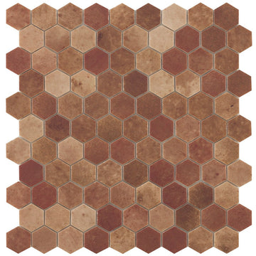Terra Cotto Beige, Hexagon Glass Tile | Mosaic Tile by Vidrepur