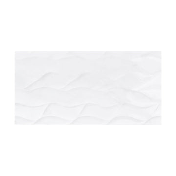 Terreno Glossy White Pitch, 12" x 24" Ceramic Tile | Wall Tile