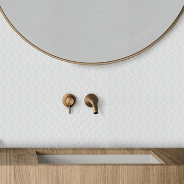 Terreno White Matte Bloom, 12" x 24" Ceramic Tile | Wall Tile