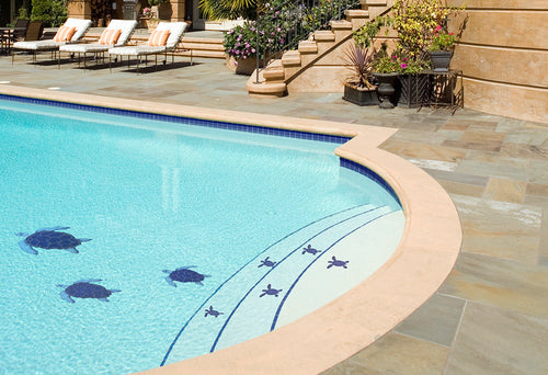Blue Turtle Pool Mosaics