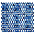 Ultramarine Blue, Penny Round Mosaic - Porcelain Tile