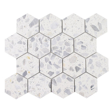Venice Blue Hexagon Terrazzo | Stone Tile by Tesoro