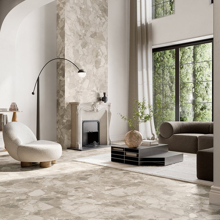 Venice Cream, 12" x 24" Porcelain Tile | Terrazzo-Look Floor Tile