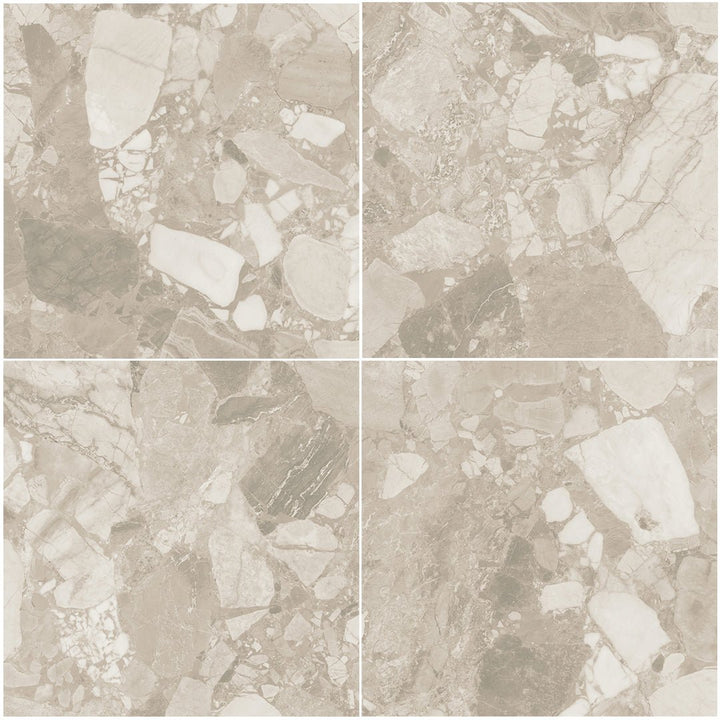 Venice Cream, 24" x 24" Porcelain Tile | Terrazzo-Look Floor Tile