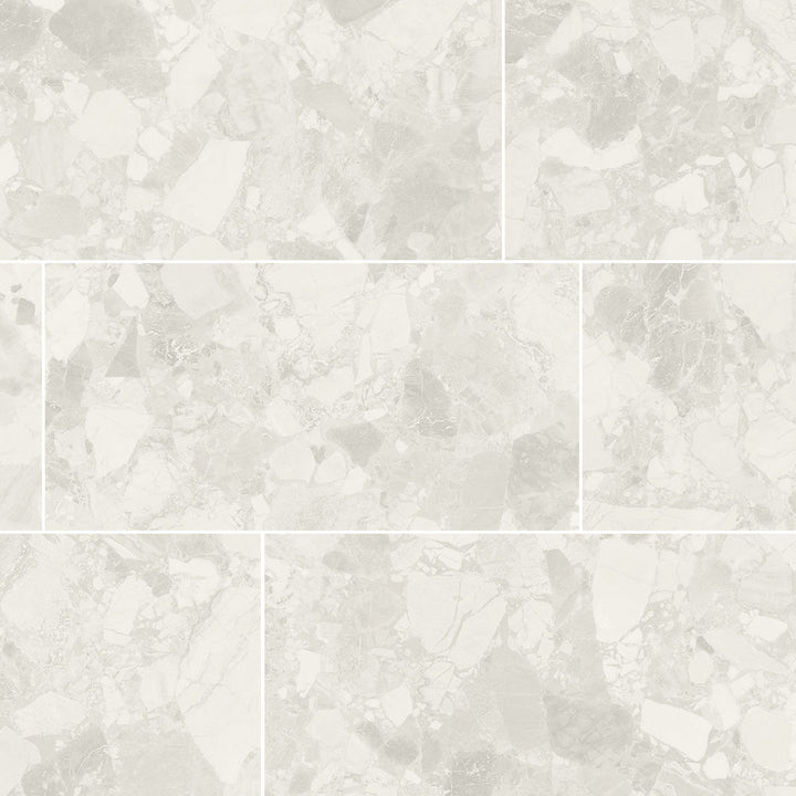 Venice White, 12" x 24" Porcelain Tile | Terrazzo-Look Floor Tile