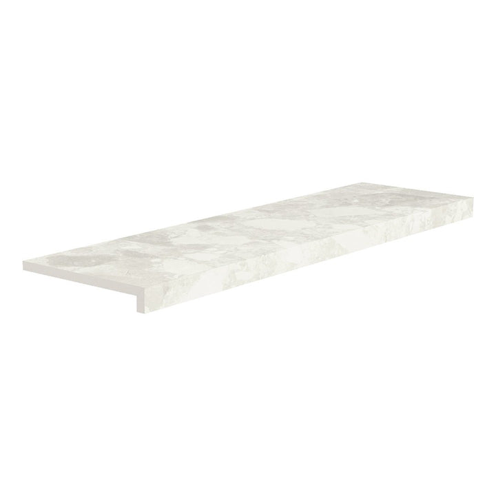 Venice White, 24" x 48" Porcelain Pool Coping | Terrazzo-Look Coping