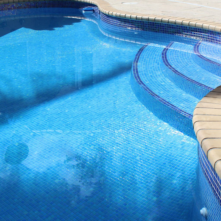 Shell Azure Glass Pool Tile | Vidrepur