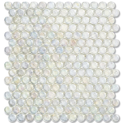 Flax Barrels, 6/8" Glass Penny Round Mosaic by SICIS