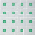 Malachite 1"x 1" and White 1" x 2", Pinwheel Pattern - Glass Tile