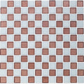 Garnet and White, 1" x 1" Checkerboard Pattern - Glass Tile