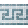 Flourite and White, 1" x 1" Greek Key Pattern - Glass Tile