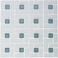 Flourite 1" x 1" and White 1" x 2", Pinwheel Pattern - Glass Tile