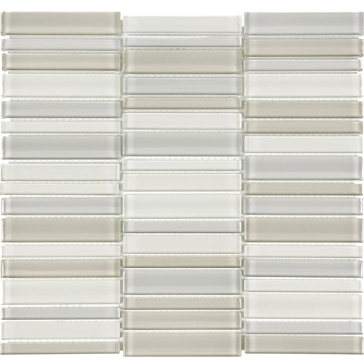 Element Series Natural Blend 1" x 4" Glass Tile | ANAELEMNATBSSG | Tesoro Mosaic Tile