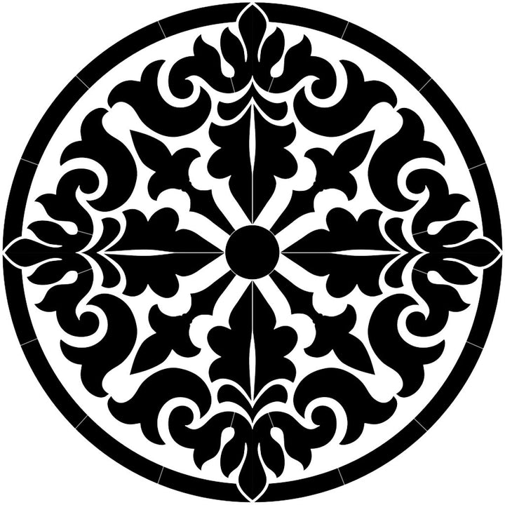 Baroque Medallion - Black | CM-BM1-36BK | Pool Mosaic