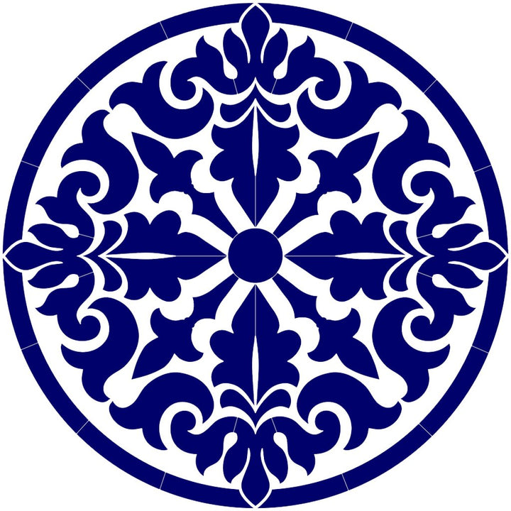 Baroque Medallion - Blue | CM-BM1-36BL | Pool Mosaic